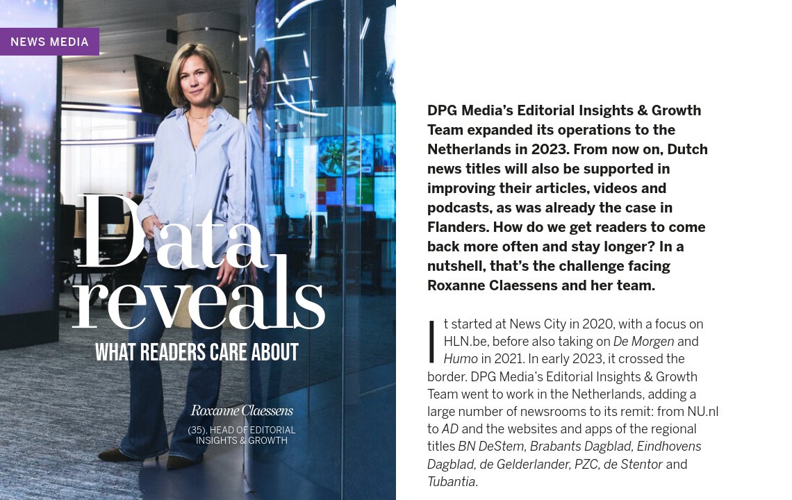 Editorial insights & growth - DPG Media Annual Report 2023